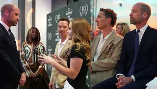 William and Emma Watson share a light moment as climate-action talks loom large in London