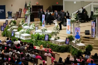 Louisiana mass funeral for eight children draws national attention
