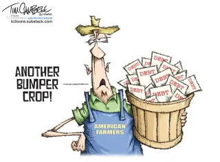 Tim Campbell’s Latest Cartoon Highlights Agricultural Struggles Amid Daily Kos Financial Crisis