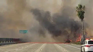 Santa Ana Winds Fuel Camp Pendleton Blaze, Closing I-5 for Second Day