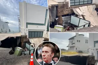 Nicolas Cage's Malibu Beach House Slips Into a Sinkhole Amid Coastal Erosion