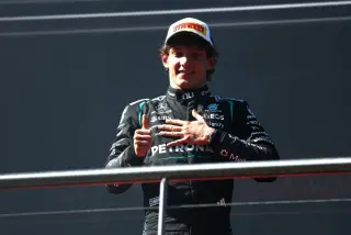 Kimi Antonelli's on-grid hug with dad after eighth F1 win goes viral