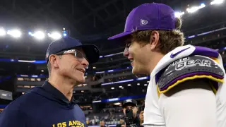 Jim Harbaugh's endorsement of J.J. McCarthy precedes trade to brother John's Giants