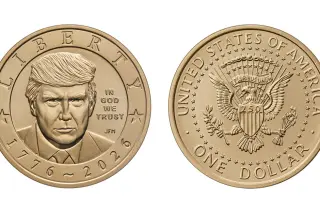 US Mint rolls out gold-finish Trump dollar coin for sale