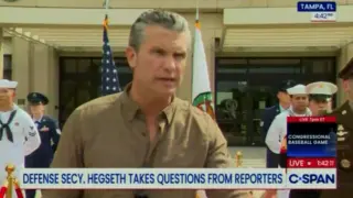 Hegseth Bristles at War-Crime Question From Reporter