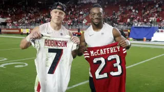 Bijan Robinson enters prime, credits McCaffrey-driven workouts for boost