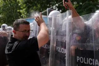 Tirana Demonstration Escalates as Albanian Police Use Tear Gas