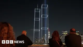 Skyward Memorial: 2,977 Drones Recreate the Twin Towers Over New York Harbor