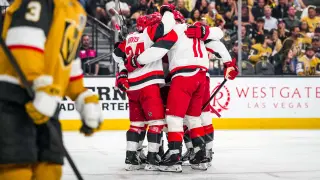 Staal Strikes Twice as Canes Tie Cup Final in Vegas