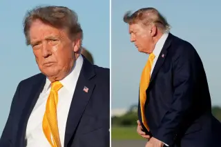 Trump sports a darker hair color during Bedminster trip, sparking online chatter