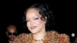 Rihanna Opens Paris Fashion Week with Avant-Garde Gold Suit