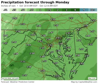 Isaias Remnants Deliver 1-3 Inches of Rain to DC, PA, and Carolinas