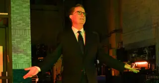 Colbert Makes Late-Night Comeback on Kimmel in Brooklyn