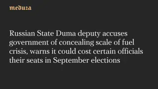 Fuel crisis sparks political backlash as Russian lawmaker warns of election fallout