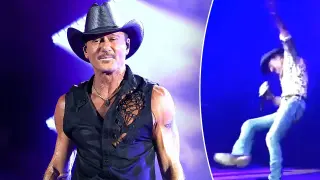 Tim McGraw bounces back after onstage fall in Cincinnati concert