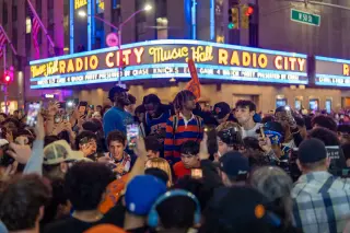 Knicks Fans Pack Radio City for a Finals Celebration