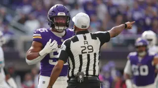 NFL suspends referee Adrian Hill for one game after heated exchange with Vikings' Eric Wilson