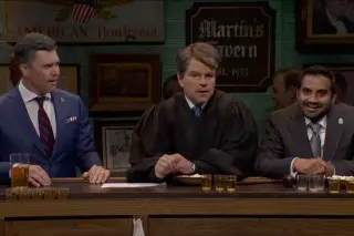 Damon’s Kavanaugh hints at a third-term Trump in booze-soaked SNL cold open