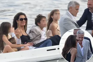 Clooneys Make Rare Family Outing at Lake Como Charity Dinner