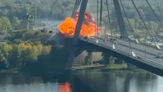 German Chancellor Merz Arrives in Kyiv as Russian Drone Strikes Northern Bridge