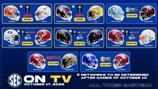 SEC Sets Week 7 Slate: Florida-Texas and Alabama-Tennessee Headline Oct. 17