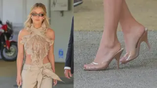 Sydney Sweeney Stuns in Pink Clear-Heel Mules at Venice Film Festival
