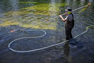 Cyclist denies vandalism after Reflecting Pool arrest during refurbishment