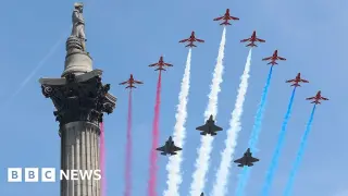 Charles III's Official Birthday Celebrated with Trooping the Colour and Red Arrows Flypast