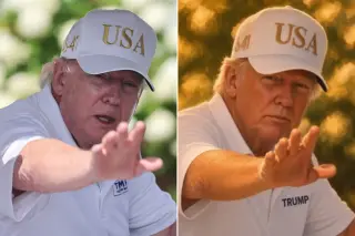 Trump posts AI-glow-up golf photo, sparking online scrutiny
