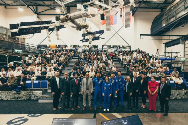 Artemis II crew visits ESA to honor European Service Module