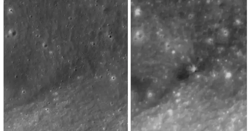 First Moon Crater Image Shows SpaceX Debris Impact