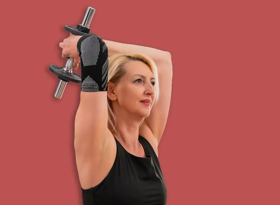 Trainer Recommends Five Bodyweight and Light-Dumbbell Moves to Firm Upper Arms After 60
