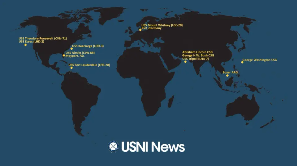 Global US Navy Carrier Strikes and ARGs Span the Seas (June 2026 Tracker)