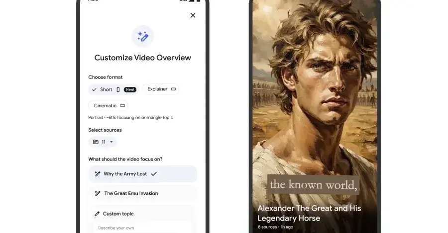 NotebookLM adds TikTok-style 60-second research recap videos