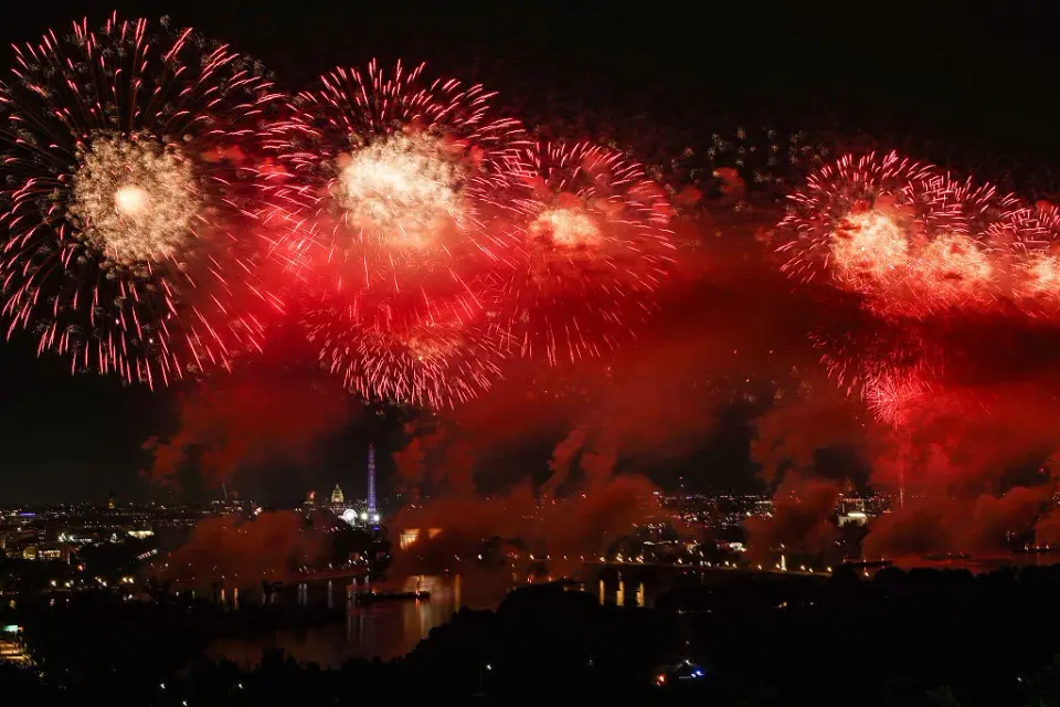DC’s 250th Independence Day Fireworks Light the Mall as Weather Looms