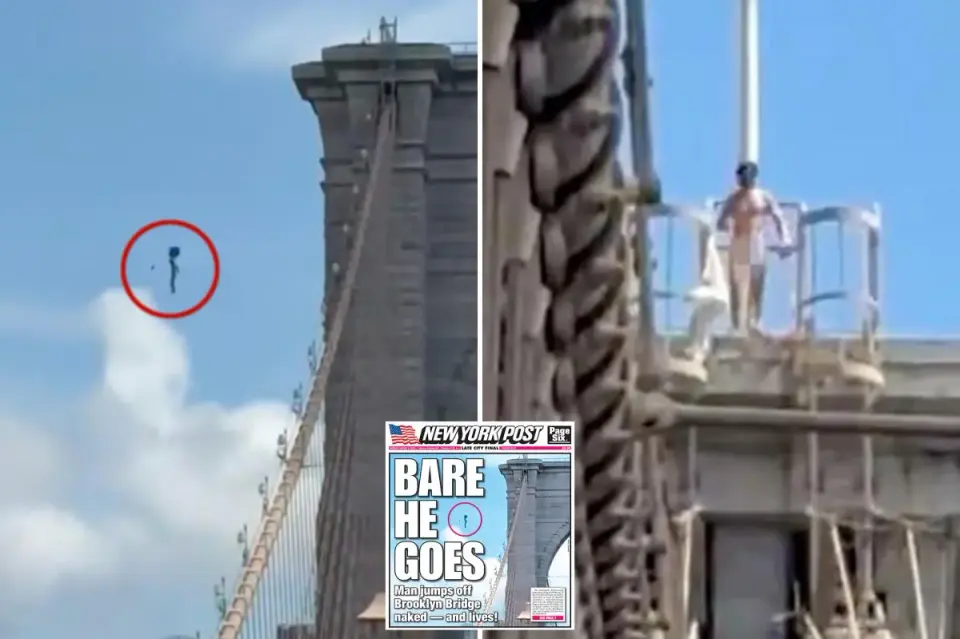 Naked Brooklyn Bridge jumper identified; survives fall and faces charges