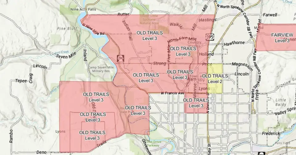 Old Trails Fire Expands to 3,000 Acres as Spokane Evacuations Persist