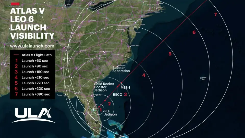 Atlas V Launch Could Shine Across the East Coast Sky