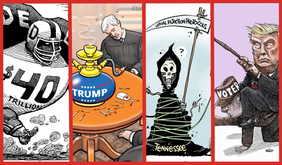 Cartoonists Target AI, Surveillance, and Voter Apathy in Weekly Roundups