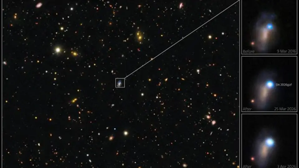 Global telescope network captures early shock-breakout of a colossal stellar explosion