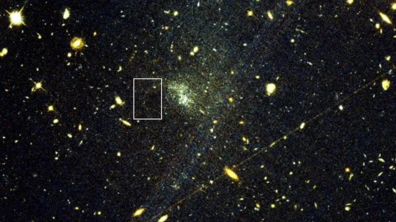 Cosmic breadcrumb: first globular-cluster stellar stream spotted beyond the Milky Way