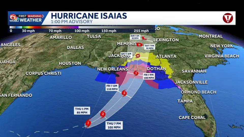 Hurricane Isaias Intensifies to Category 2, Triggering Evacuations and Emergency Declarations Across Gulf Coast