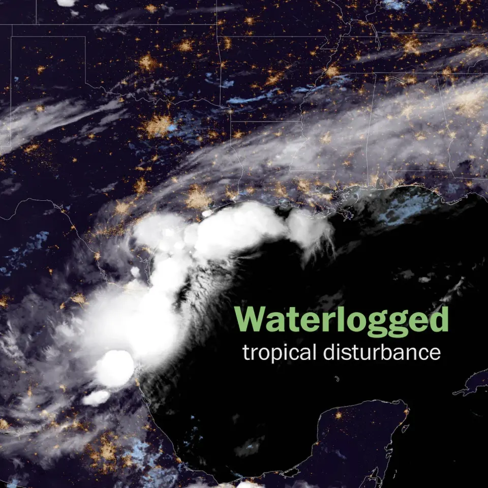 Southbound rain surge looms as tropical disturbance nears storm threshold