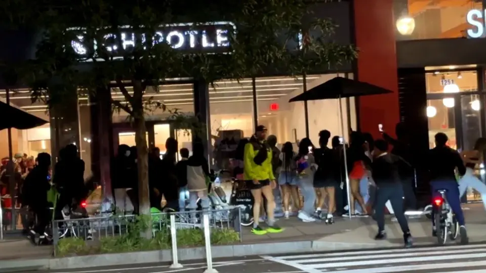 Cameras Catch Chaotic Navy Yard Chipotle Brawl