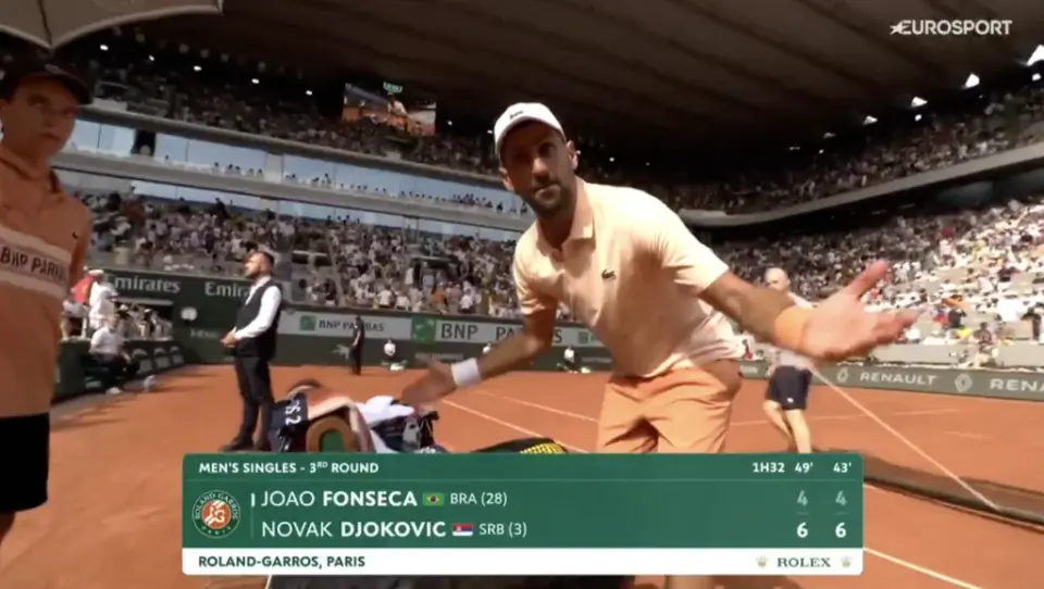 Djokovic’s heated cameraman moment precedes shock French Open exit to Fonseca