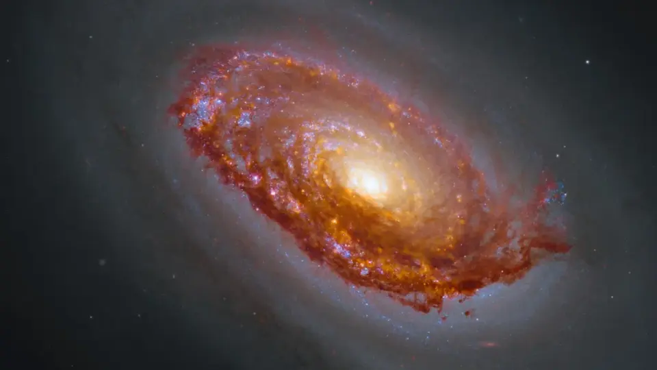 Hubble and JWST Unite for a Stunning Black Eye Galaxy Composite
