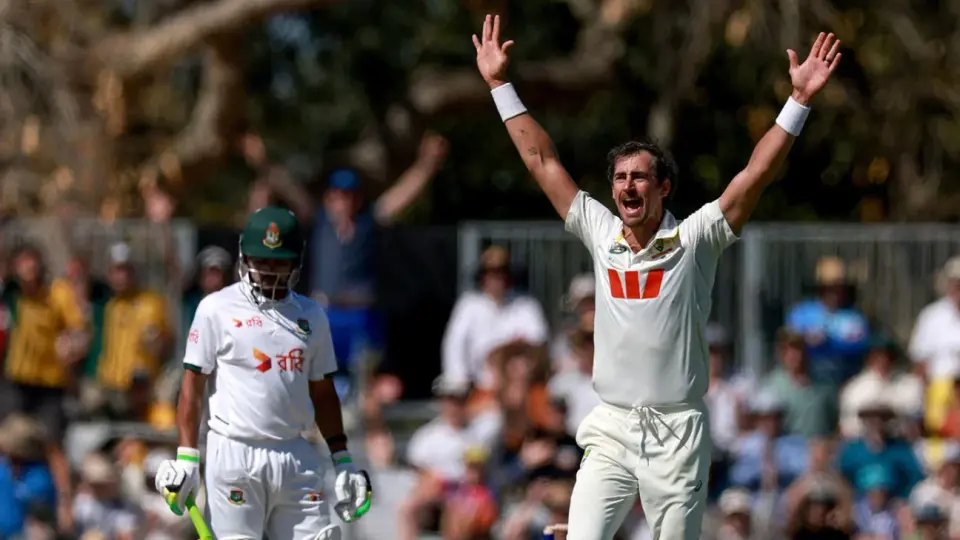 Starc’s 22-ball five-for tears through Bangladesh in Mackay Test