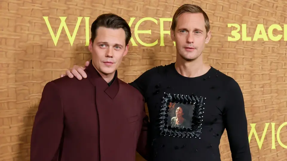 Skarsgård's Colman-Printed Shirt and Kilt Steal Spotlight at 'Wicker' Premiere
