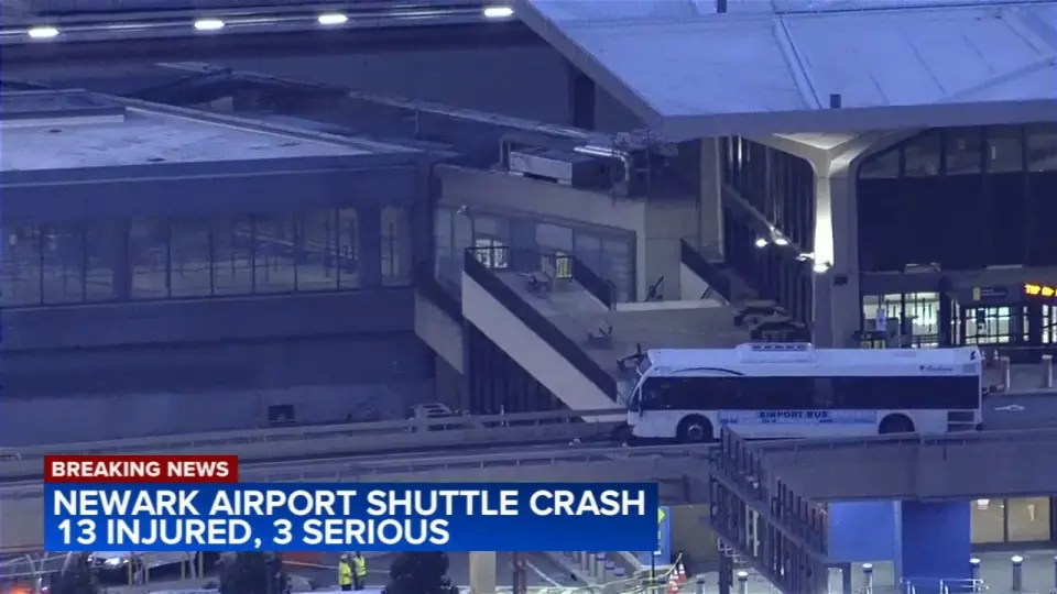 Newark Airport Shuttle Crash Leaves 13 Injured, 3 Seriously