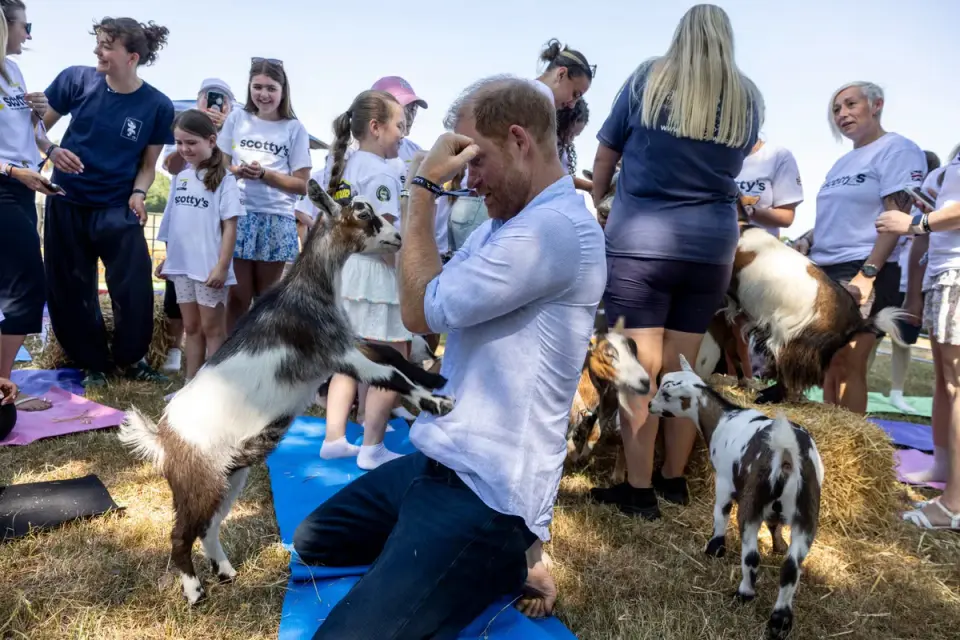 Harry closes UK trip with goat-yoga and water bombs after family reunion